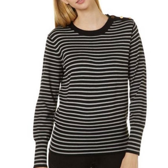 Philosophy Women Light-Weight Striped Sweater Black&White Size Small - Picture 2 of 7